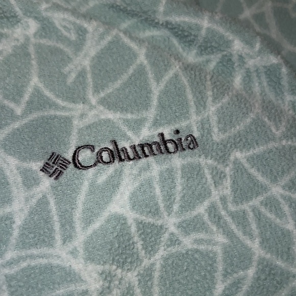 COLUMBIA pullover half zip fleece sweater women’s sz Small light teal 💚💙 EUC - Picture 9 of 11